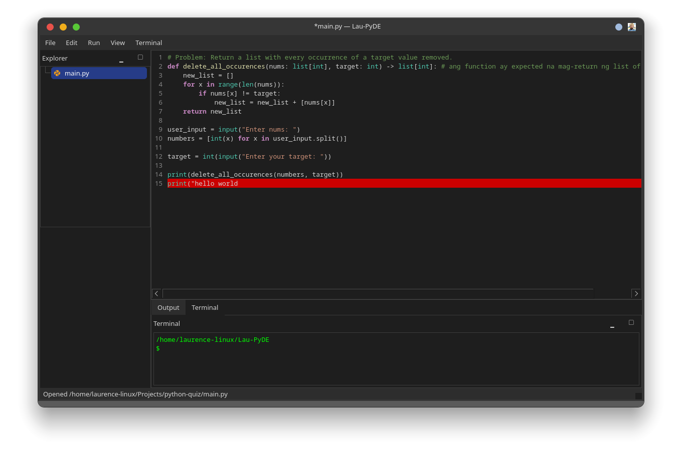 Lau-PyDE Screenshot 4